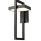 Z-Lite Luttrel 12" 1-Light LED Black Outdoor Wall Sconce With Sand Blast Glass Shade
