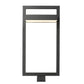 Z-Lite Luttrel 12" W x 29" H 1-Light LED Black Outdoor Post Mount Fixture With Sand Blast Glass Shade