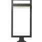 Z-Lite Luttrel 12" W x 32" H 1-Light LED Black Outdoor Post Mount Fixture and Square Pier Mount With Sand Blast Glass Shade