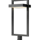 Z-Lite Luttrel 12" W x 33" H 1-Light LED Black Outdoor Post Mount Fixture and Round Pier Mount With Sand Blast Glass Shade