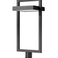 Z-Lite Luttrel 12" W x 33" H 1-Light LED Black Outdoor Post Mount Fixture and Round Pier Mount With Sand Blast Glass Shade