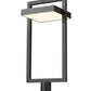 Z-Lite Luttrel 12" W x 33" H 1-Light LED Black Outdoor Post Mount Fixture and Round Pier Mount With Sand Blast Glass Shade