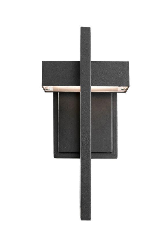 Z-Lite Luttrel 6" 1-Light LED Black Outdoor Wall Sconce With Frosted Glass Shade