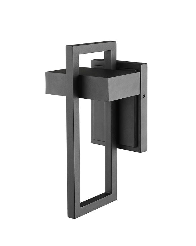 Z-Lite Luttrel 6" 1-Light LED Black Outdoor Wall Sconce With Frosted Glass Shade