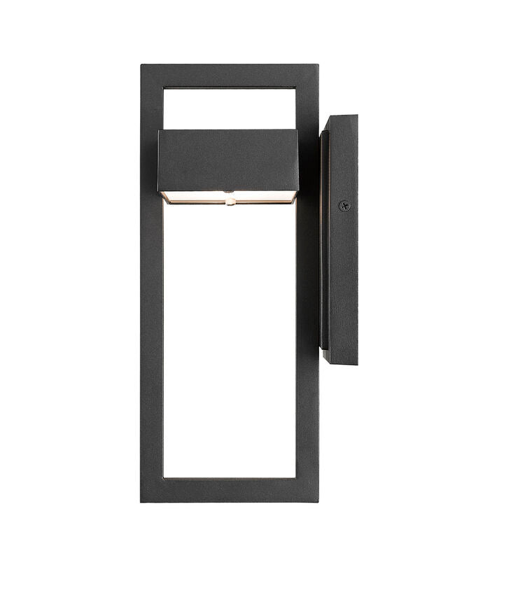 Z-Lite Luttrel 6" 1-Light LED Black Outdoor Wall Sconce With Frosted Glass Shade