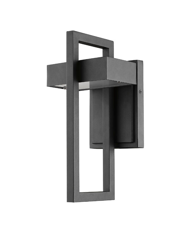 Z-Lite Luttrel 6" 1-Light LED Black Outdoor Wall Sconce With Frosted Glass Shade