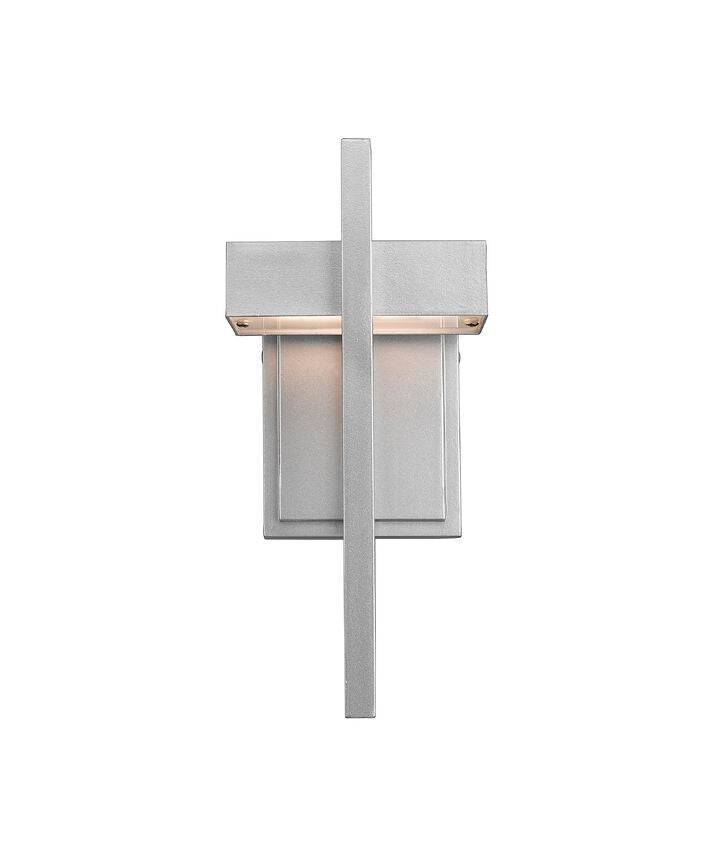 Z-Lite Luttrel 6" 1-Light LED Silver Outdoor Wall Sconce With Frosted Glass Shade