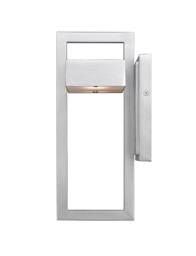 Z-Lite Luttrel 6" 1-Light LED Silver Outdoor Wall Sconce With Frosted Glass Shade