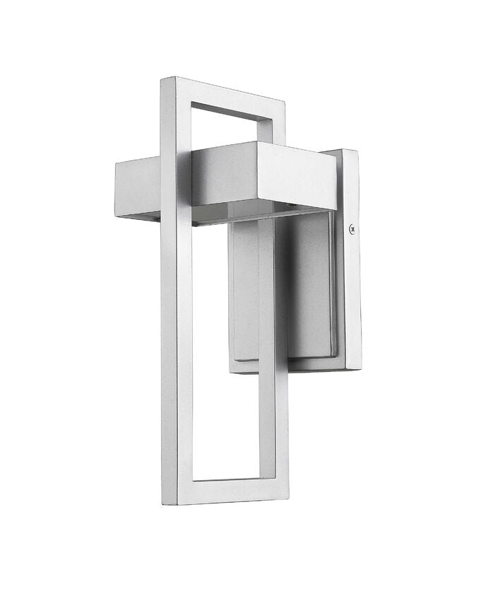 Z-Lite Luttrel 6" 1-Light LED Silver Outdoor Wall Sconce With Frosted Glass Shade