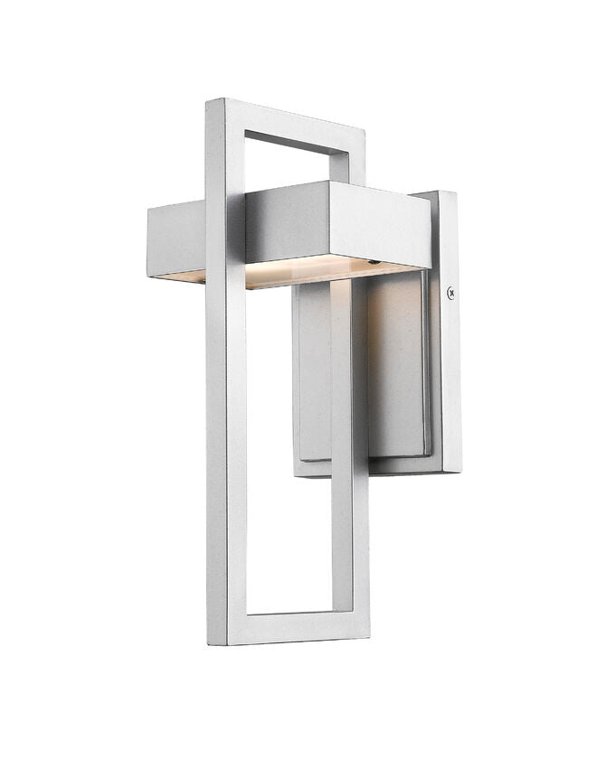 Z-Lite Luttrel 6" 1-Light LED Silver Outdoor Wall Sconce With Frosted Glass Shade
