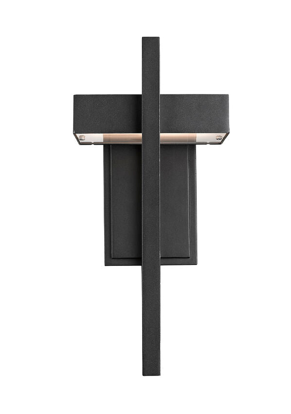 Z-Lite Luttrel 7" 1-Light LED Black Outdoor Wall Sconce With Frosted Glass Shade