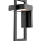 Z-Lite Luttrel 7" 1-Light LED Black Outdoor Wall Sconce With Frosted Glass Shade