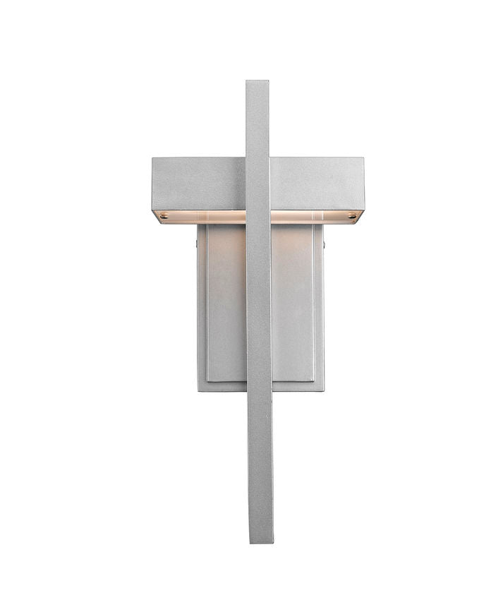 Z-Lite Luttrel 7" 1-Light LED Silver Outdoor Wall Sconce With Frosted Glass Shade