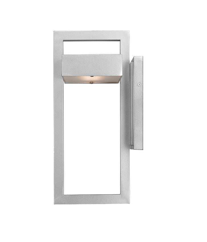 Z-Lite Luttrel 7" 1-Light LED Silver Outdoor Wall Sconce With Frosted Glass Shade