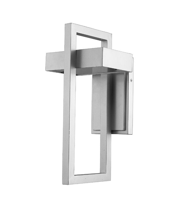 Z-Lite Luttrel 7" 1-Light LED Silver Outdoor Wall Sconce With Frosted Glass Shade