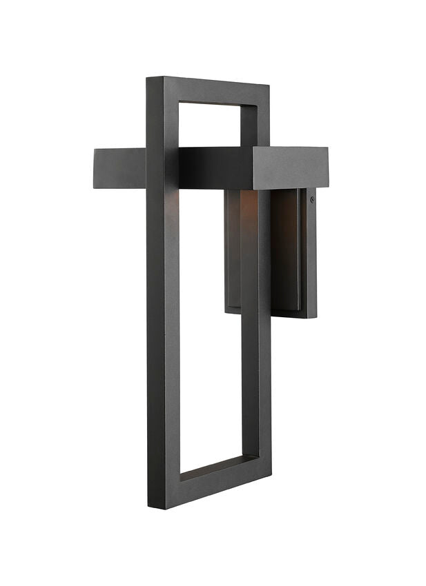 Z-Lite Luttrel 9" 1-Light LED Black Outdoor Wall Sconce With Frosted Glass Shade