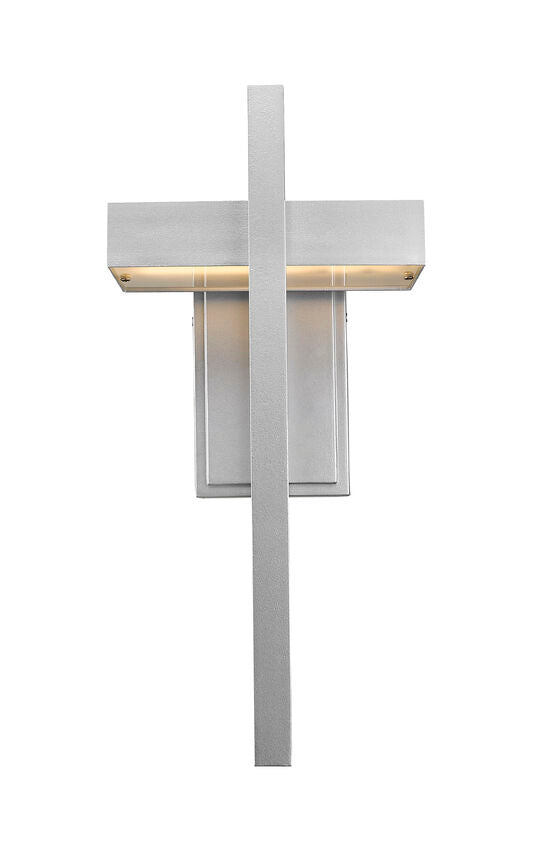 Z-Lite Luttrel 9" 1-Light LED Silver Outdoor Wall Sconce With Frosted Glass Shade