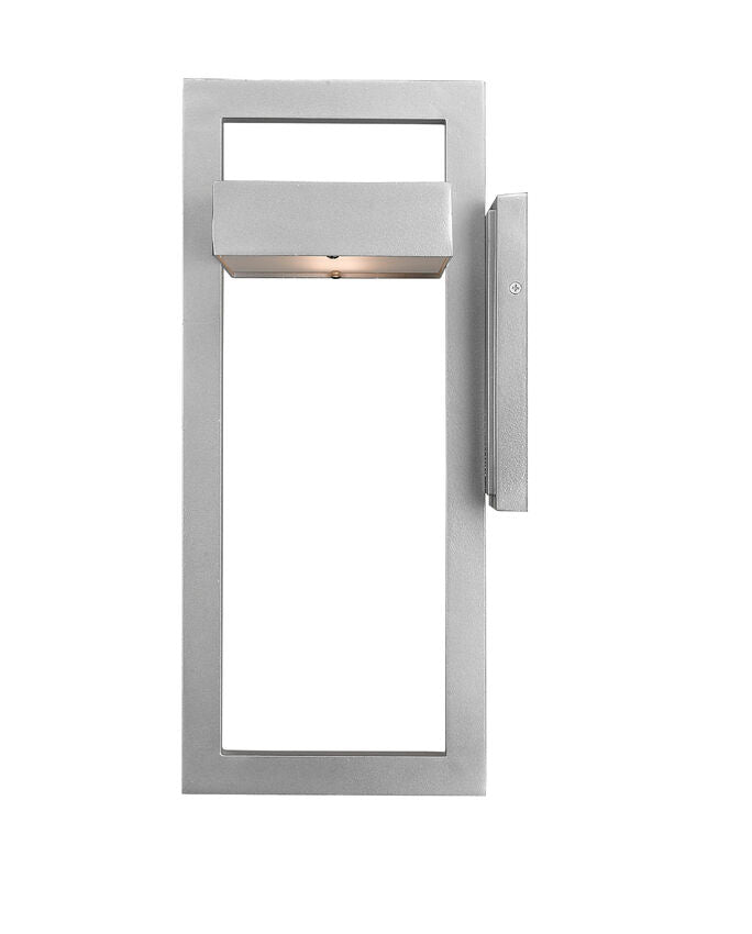 Z-Lite Luttrel 9" 1-Light LED Silver Outdoor Wall Sconce With Frosted Glass Shade