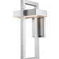 Z-Lite Luttrel 9" 1-Light LED Silver Outdoor Wall Sconce With Frosted Glass Shade