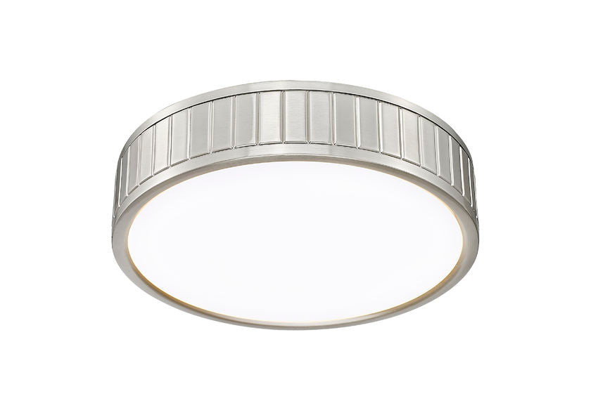 Z-Lite Madison 13" 1-Light LED Brushed Nickel and Frosted Acrylic Shade Flush Mount Lighting