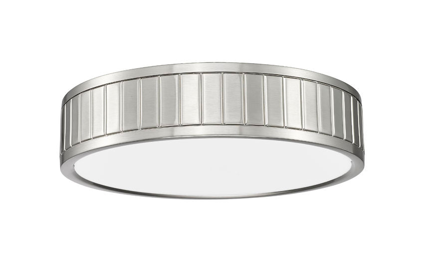 Z-Lite Madison 13" 1-Light LED Brushed Nickel and Frosted Acrylic Shade Flush Mount Lighting