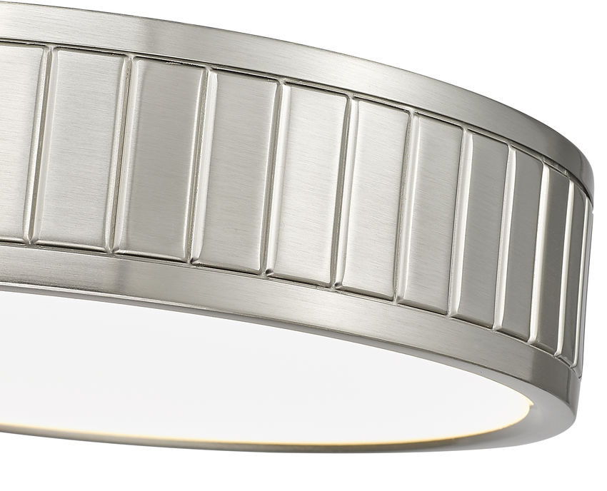 Z-Lite Madison 13" 1-Light LED Brushed Nickel and Frosted Acrylic Shade Flush Mount Lighting