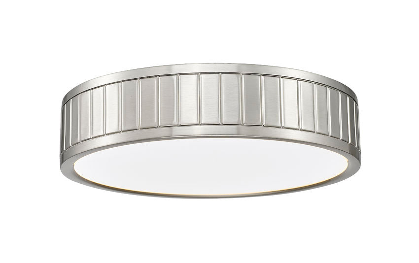 Z-Lite Madison 13" 1-Light LED Brushed Nickel and Frosted Acrylic Shade Flush Mount Lighting