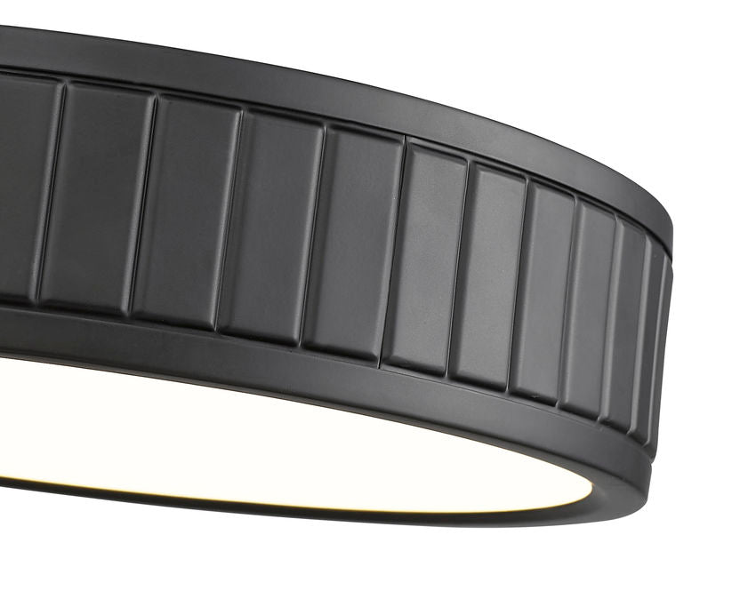 Z-Lite Madison 13" 1-Light LED Matte Black and Frosted Acrylic Shade Flush Mount Lighting
