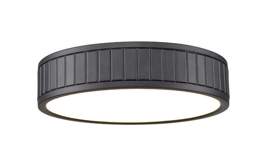 Z-Lite Madison 13" 1-Light LED Matte Black and Frosted Acrylic Shade Flush Mount Lighting