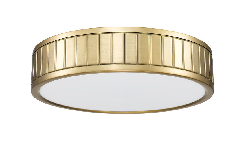 Z-Lite Madison 13" 1-Light LED Modern Gold and Frosted Acrylic Shade Flush Mount Lighting