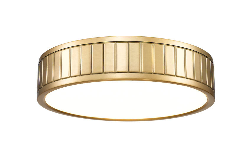 Z-Lite Madison 13" 1-Light LED Modern Gold and Frosted Acrylic Shade Flush Mount Lighting