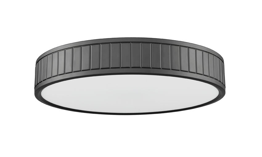 Z-Lite Madison 17" 1-Light LED Matte Black and Frosted Acrylic Shade Flush Mount Lighting