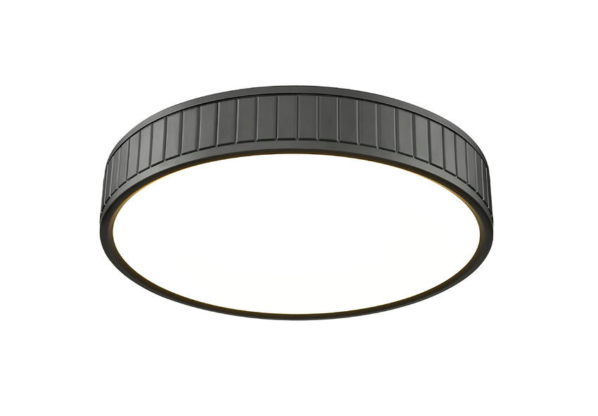 Z-Lite Madison 17" 1-Light LED Matte Black and Frosted Acrylic Shade Flush Mount Lighting