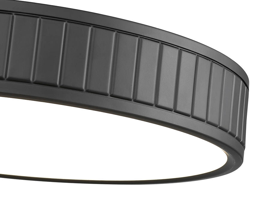 Z-Lite Madison 17" 1-Light LED Matte Black and Frosted Acrylic Shade Flush Mount Lighting