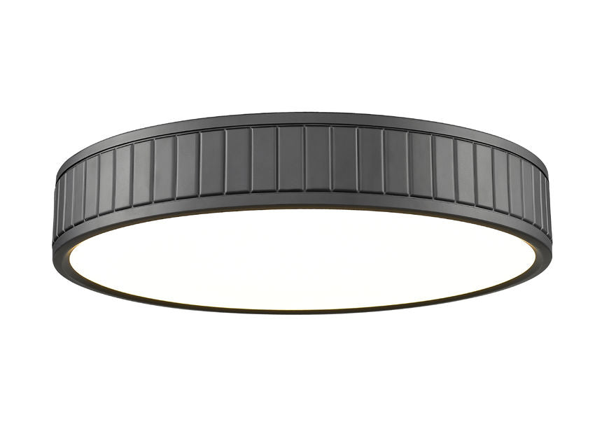 Z-Lite Madison 17" 1-Light LED Matte Black and Frosted Acrylic Shade Flush Mount Lighting