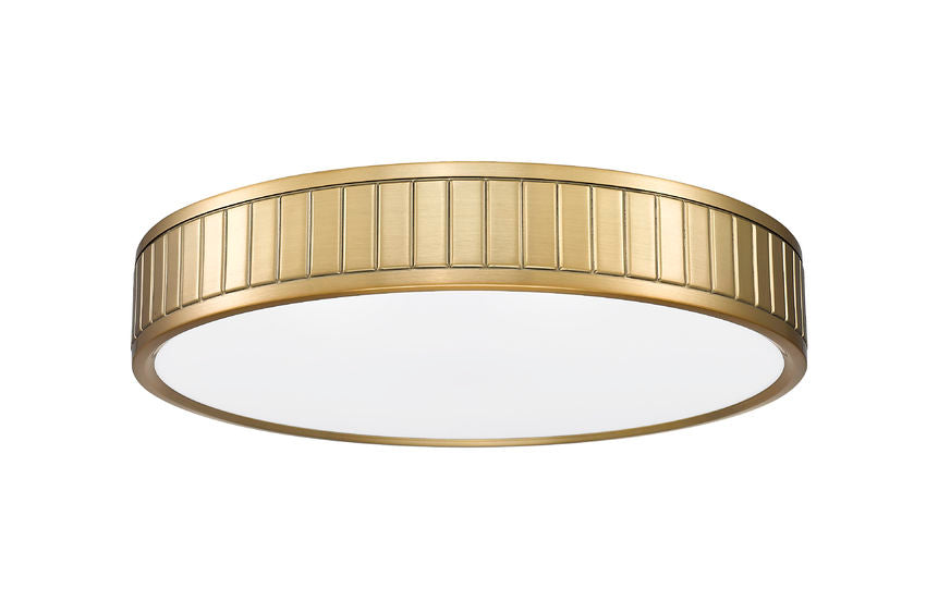 Z-Lite Madison 17" 1-Light LED Modern Gold and Frosted Acrylic Shade Flush Mount Lighting