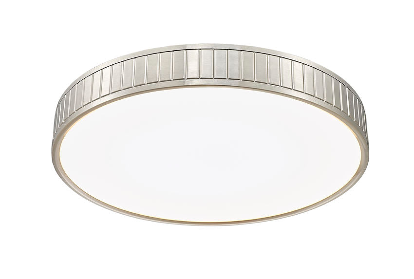 Z-Lite Madison 21" 1-Light LED Brushed Nickel and Frosted Acrylic Shade Flush Mount Lighting
