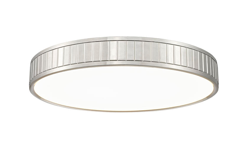 Z-Lite Madison 21" 1-Light LED Brushed Nickel and Frosted Acrylic Shade Flush Mount Lighting