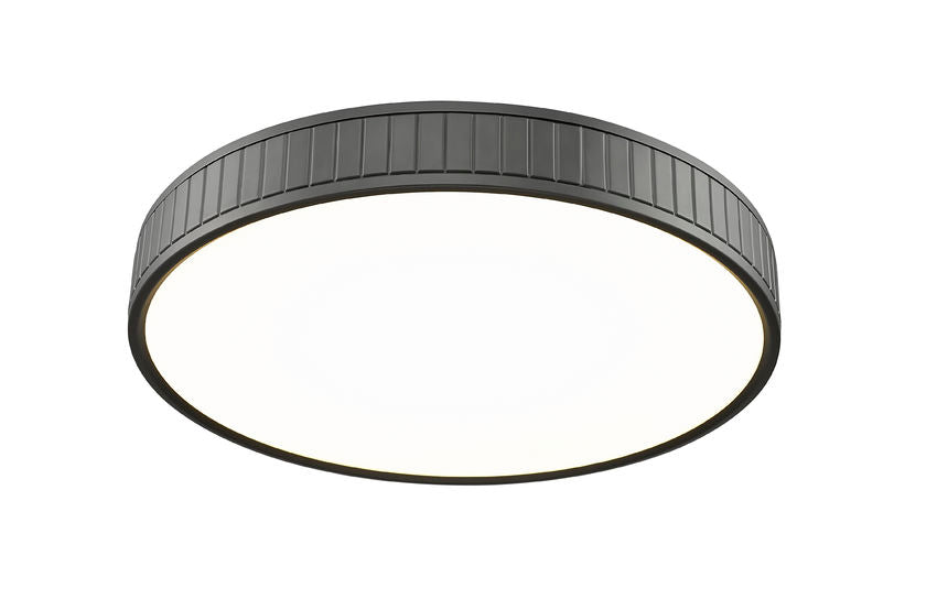 Z-Lite Madison 21" 1-Light LED Matte Black and Frosted Acrylic Shade Flush Mount Lighting