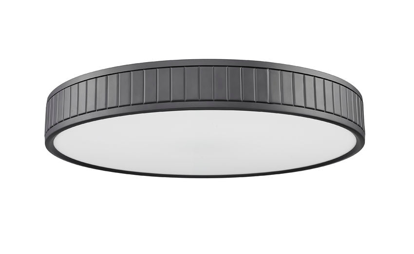 Z-Lite Madison 21" 1-Light LED Matte Black and Frosted Acrylic Shade Flush Mount Lighting
