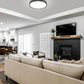 Z-Lite Madison 21" 1-Light LED Matte Black and Frosted Acrylic Shade Flush Mount Lighting