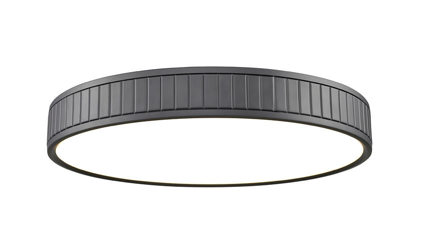 Z-Lite Madison 21" 1-Light LED Matte Black and Frosted Acrylic Shade Flush Mount Lighting