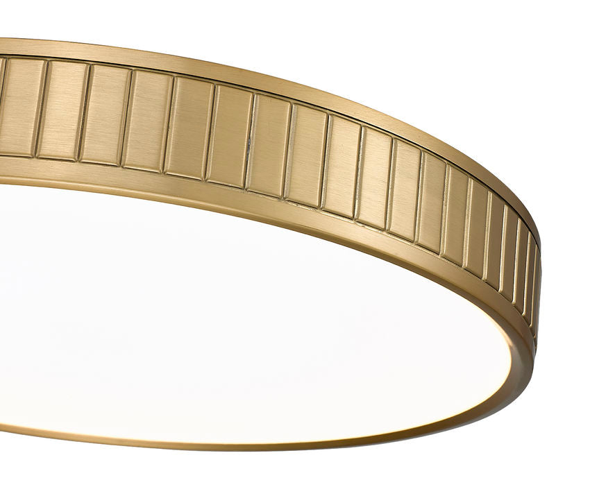 Z-Lite Madison 21" 1-Light LED Modern Gold and Frosted Acrylic Shade Flush Mount Lighting