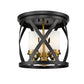 Z-Lite Malcalester 13" 3-Light Matte Black and Olde Brass Flush Mount Lighting With White Glass Shade