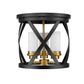 Z-Lite Malcalester 13" 3-Light Matte Black and Olde Brass Flush Mount Lighting With White Glass Shade