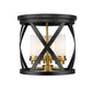 Z-Lite Malcalester 13" 3-Light Matte Black and Olde Brass Flush Mount Lighting With White Glass Shade