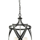 Z-Lite Malcalester 14" 3-Light Matte Black and Brushed Nickel Pendant Light With White Glass Shade