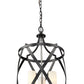 Z-Lite Malcalester 14" 3-Light Matte Black and Brushed Nickel Pendant Light With White Glass Shade