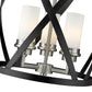 Z-Lite Malcalester 14" 3-Light Matte Black and Brushed Nickel Pendant Light With White Glass Shade