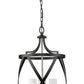 Z-Lite Malcalester 14" 3-Light Matte Black and Brushed Nickel Pendant Light With White Glass Shade